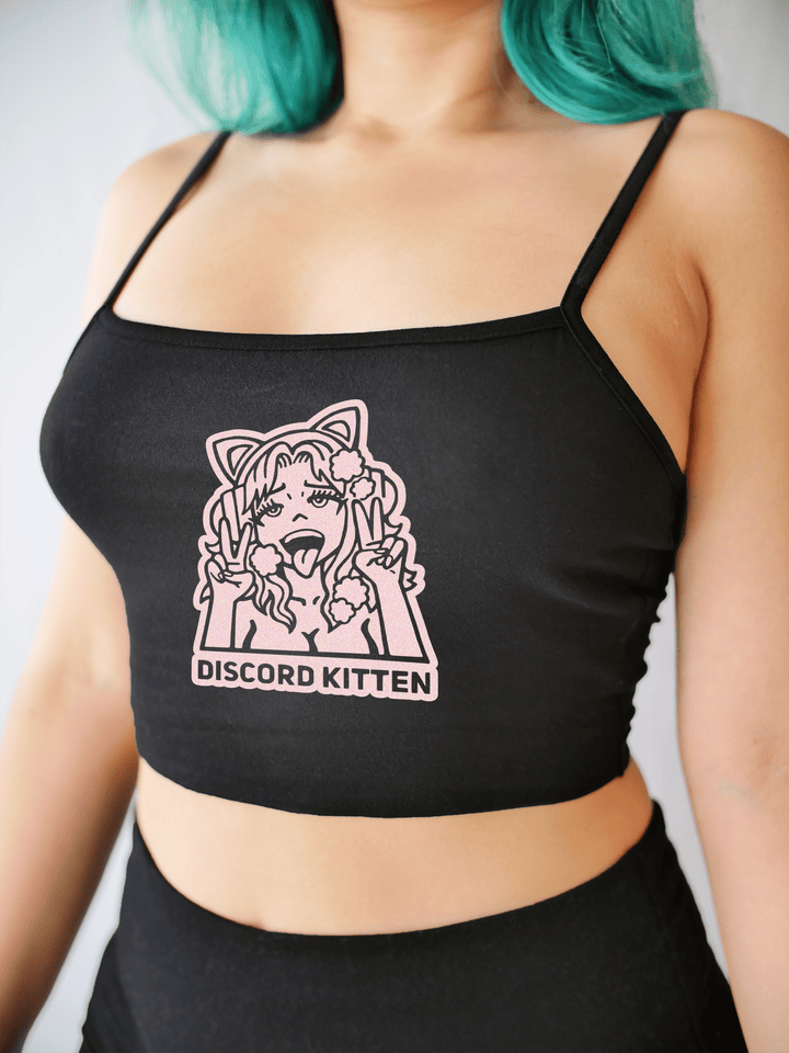 PixelThat Crop Top S / Black Discord Kitten Crop Top