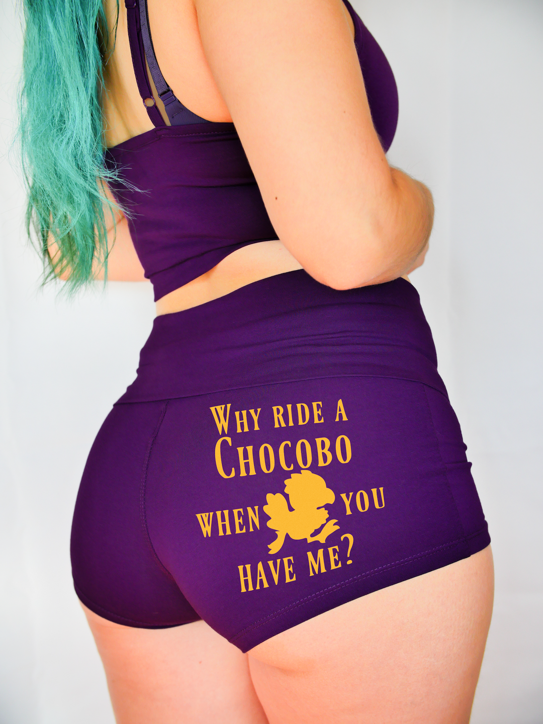 Why Ride A Chocobo Yoga Shorts
