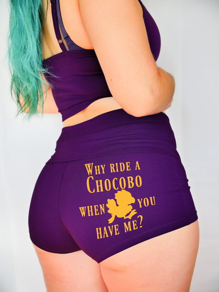 Why Ride A Chocobo Yoga Shorts