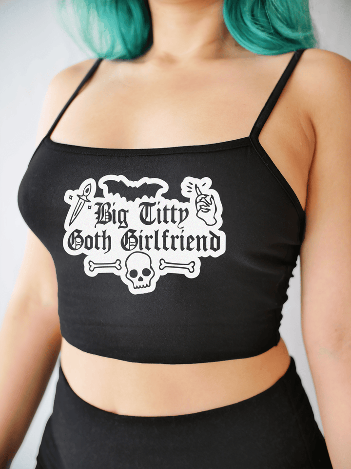 PixelThat Crop Top S / Black Big Titty Goth GF Crop Top