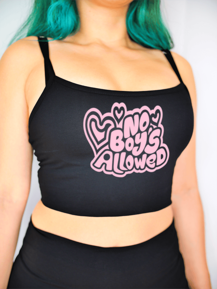 PixelThat Crop Top S / Black No Boys Allowed Crop Top