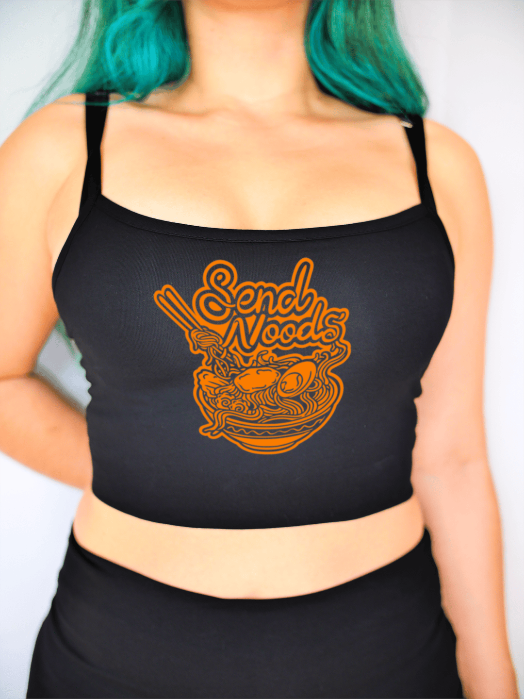 PixelThat Crop Top S / Black Send Noods Crop Top