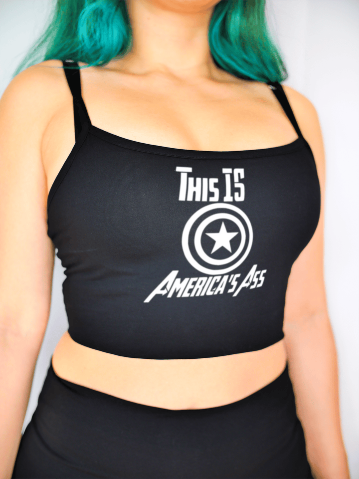 PixelThat Crop Top S / Black This Is America's Ass Crop Top