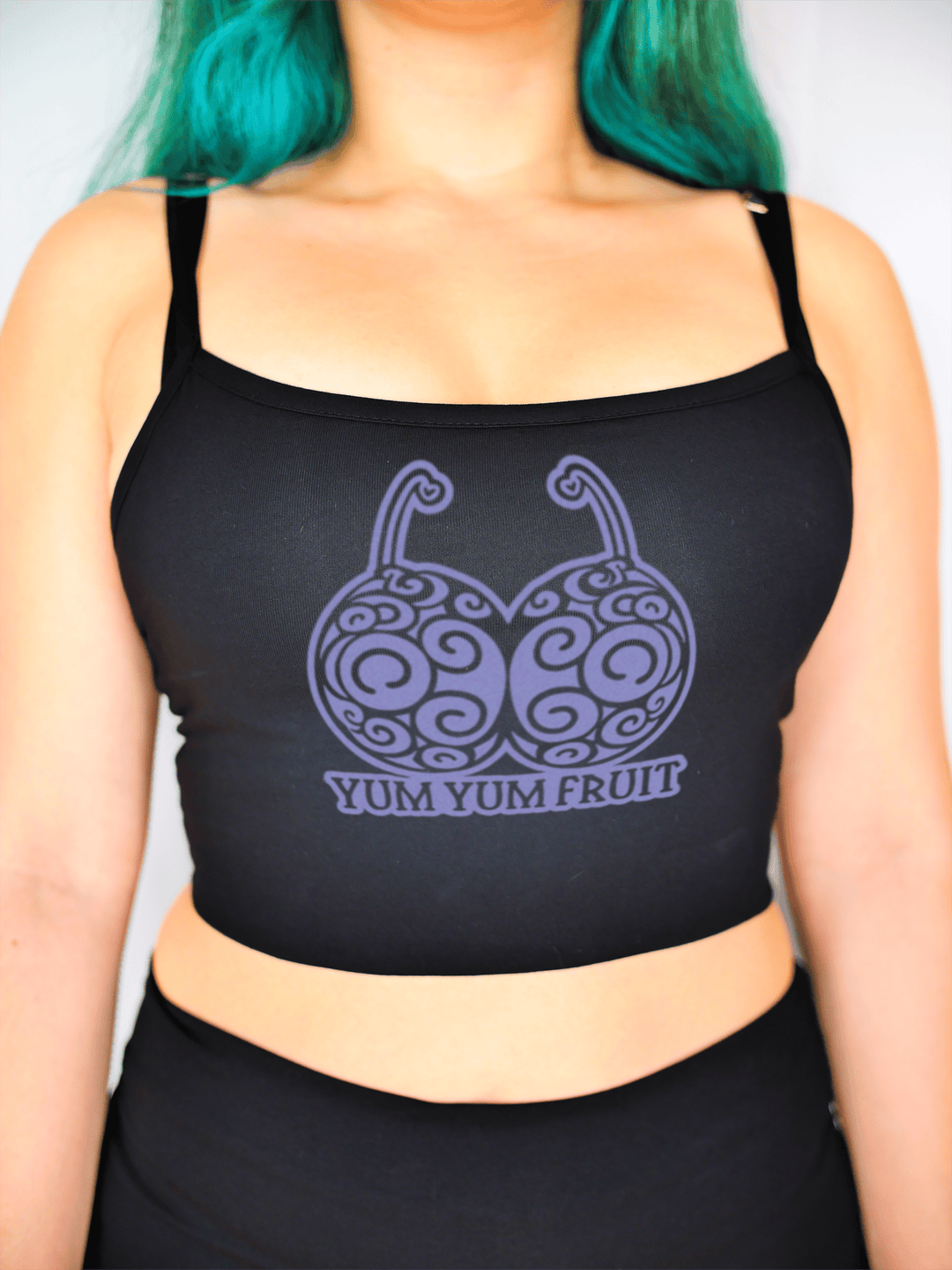 PixelThat Crop Top S / Black Yum Yum Fruit Crop Top