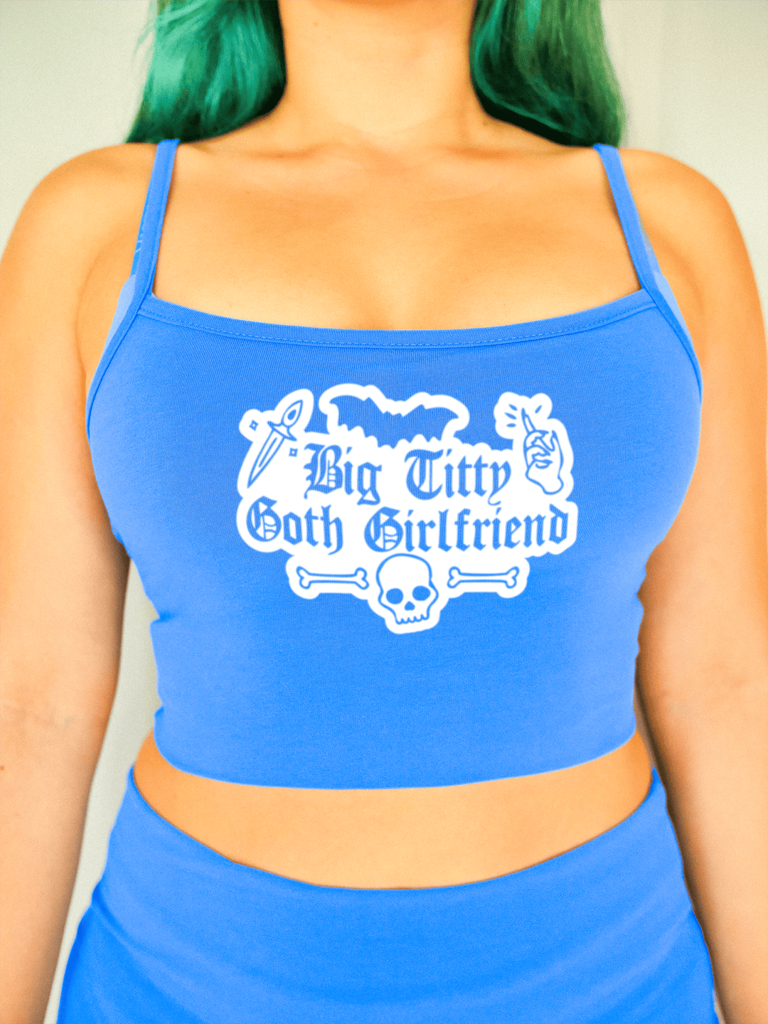 PixelThat Crop Top S / Blueberry Big Titty Goth GF Crop Top