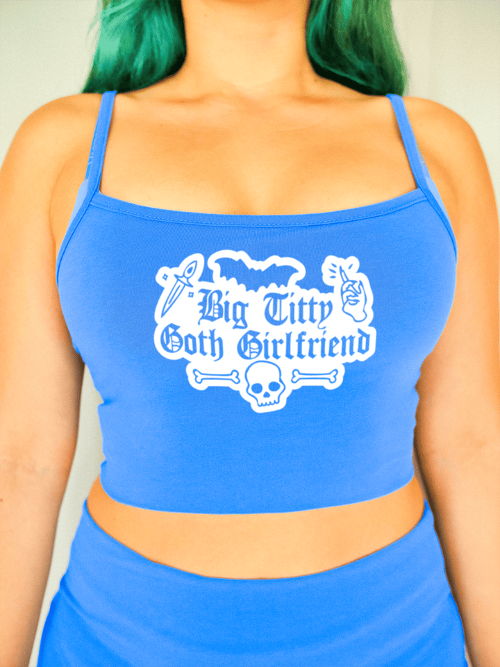 PixelThat Crop Top S / Blueberry Big Titty Goth GF Crop Top