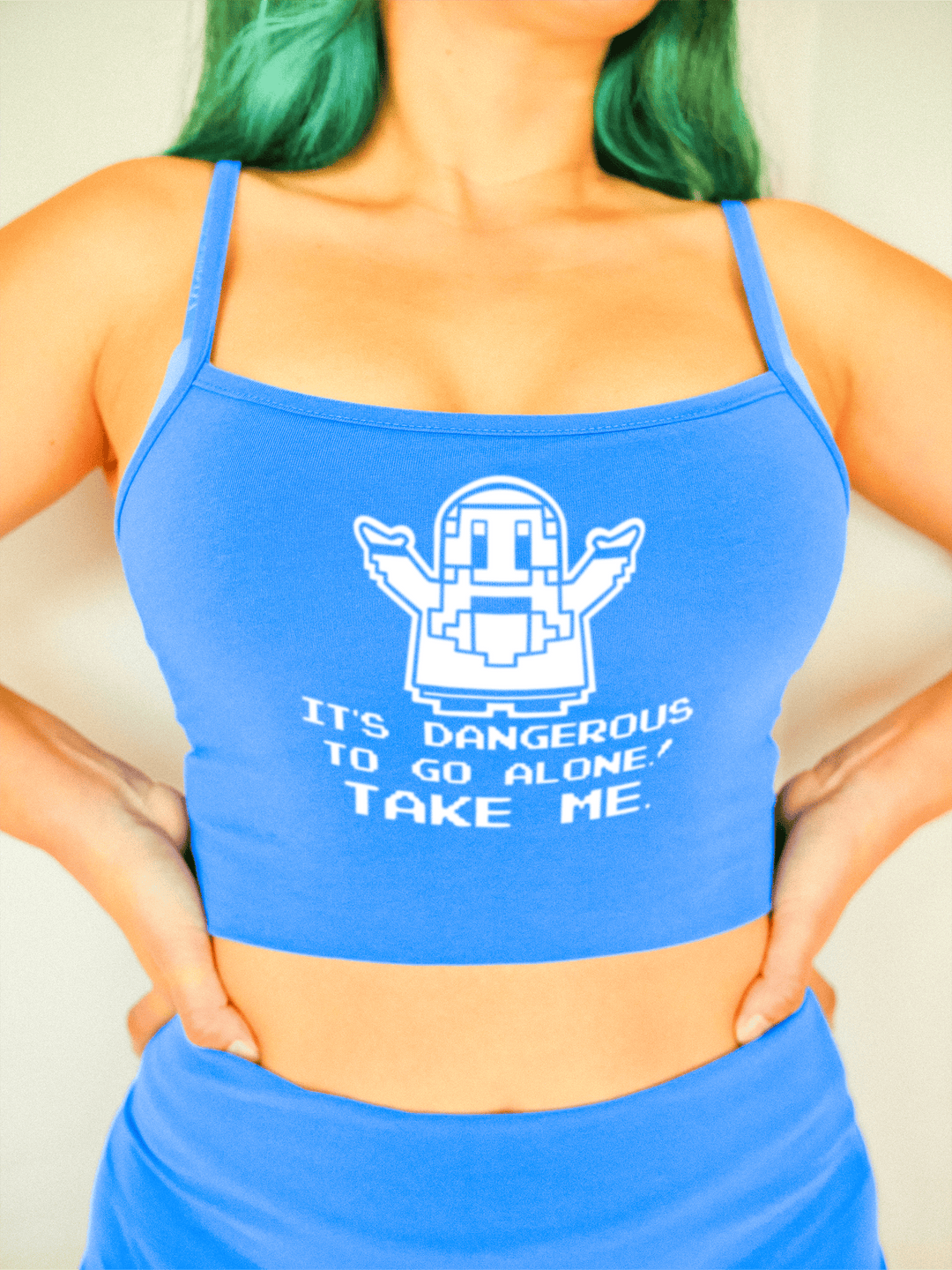 PixelThat Crop Top S / Blueberry Dangerous To Go Alone, Take Me Crop Top