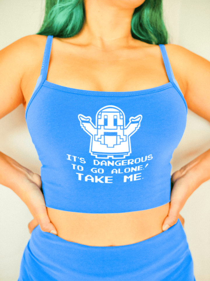 PixelThat Crop Top S / Blueberry Dangerous To Go Alone, Take Me Crop Top