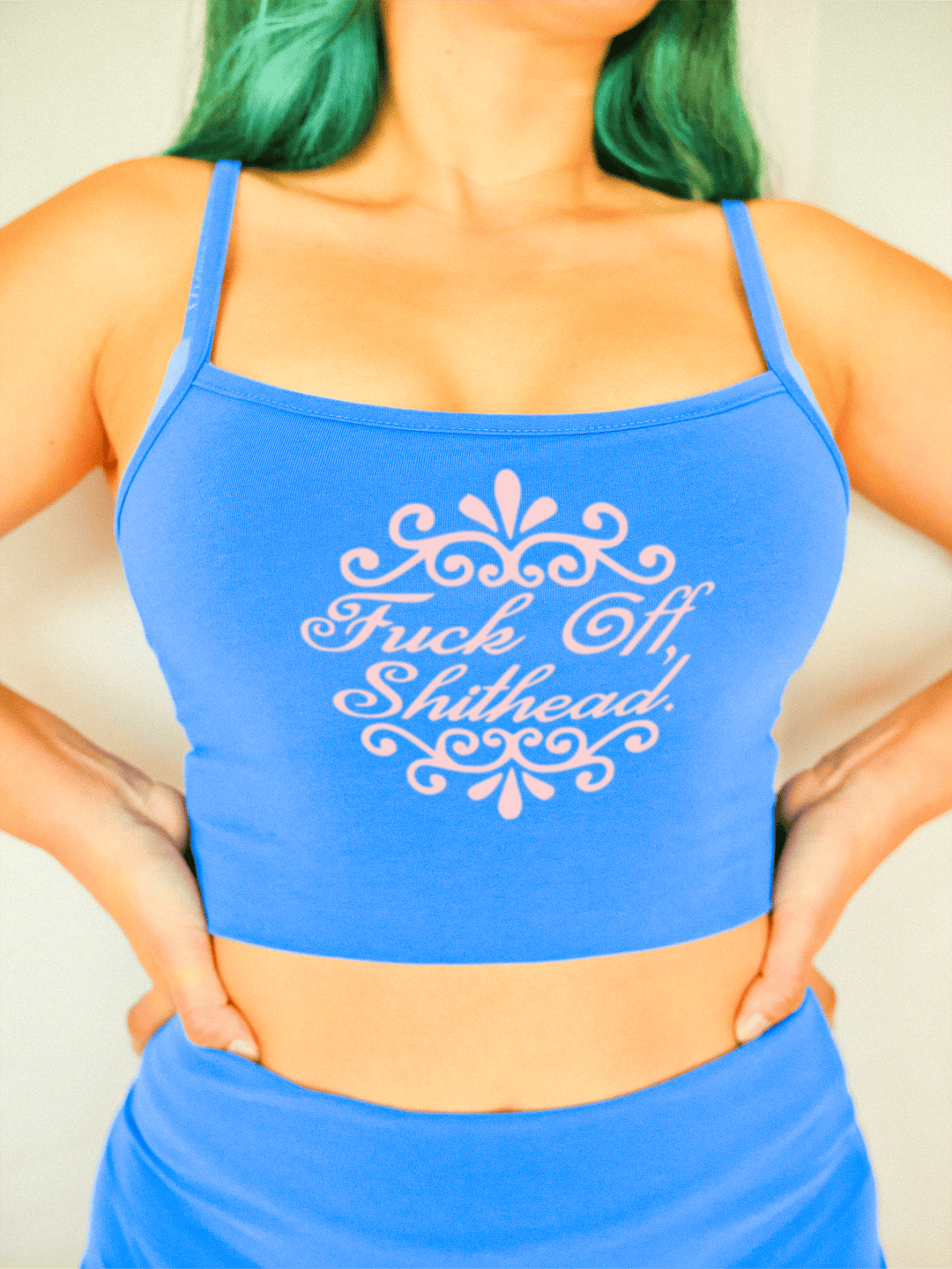 PixelThat Crop Top S / Blueberry F**k Off Crop Top