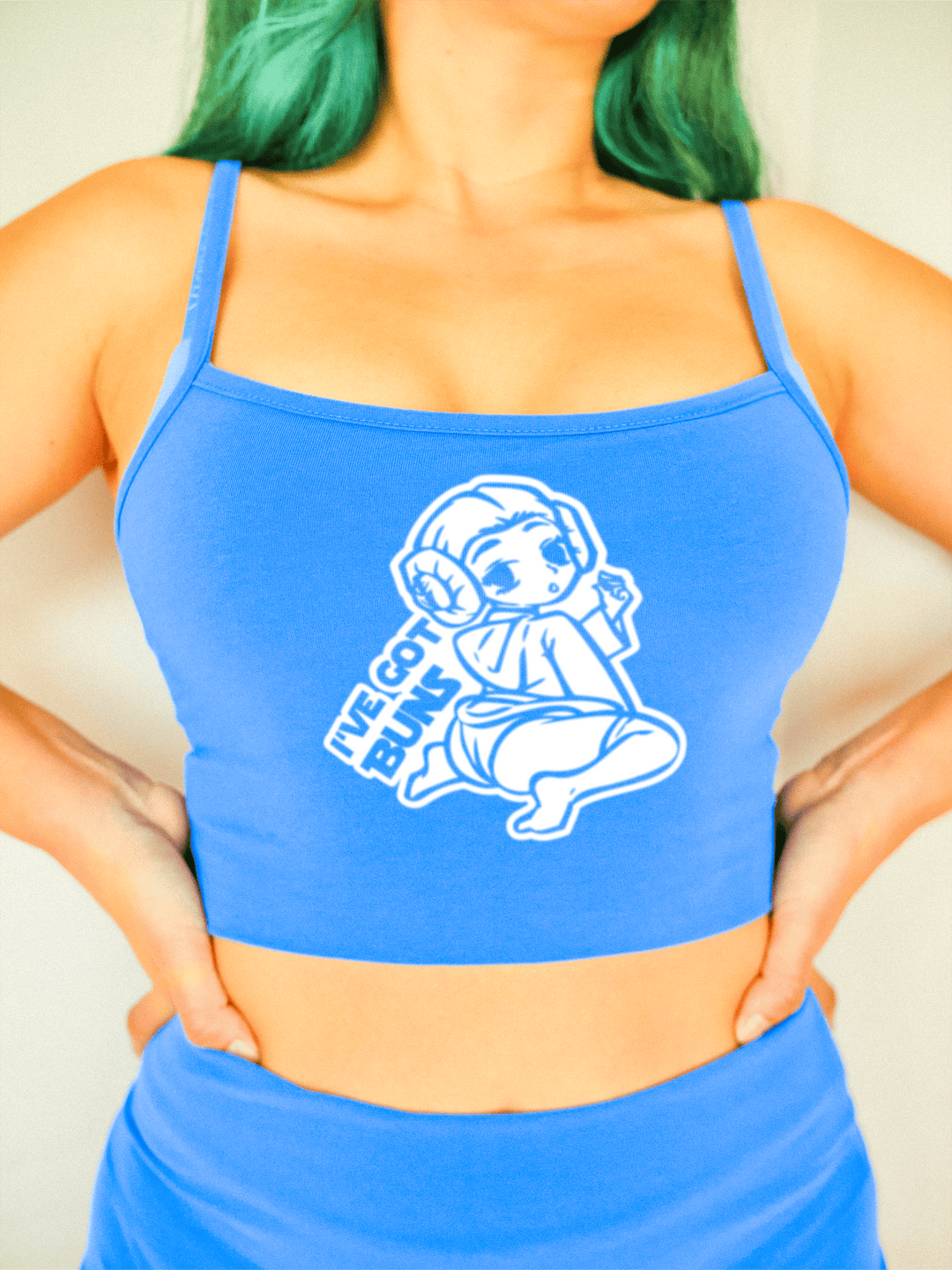 PixelThat Crop Top S / Blueberry I've Got Buns Crop Top