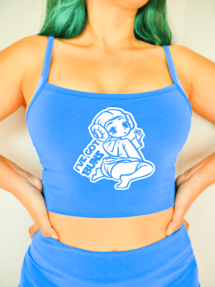PixelThat Crop Top S / Blueberry I've Got Buns Crop Top