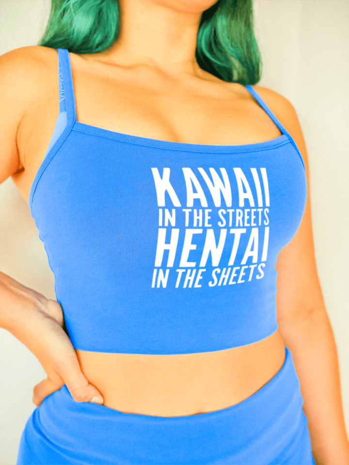 PixelThat Crop Top S / Blueberry Kawaii In The Streets Crop Top