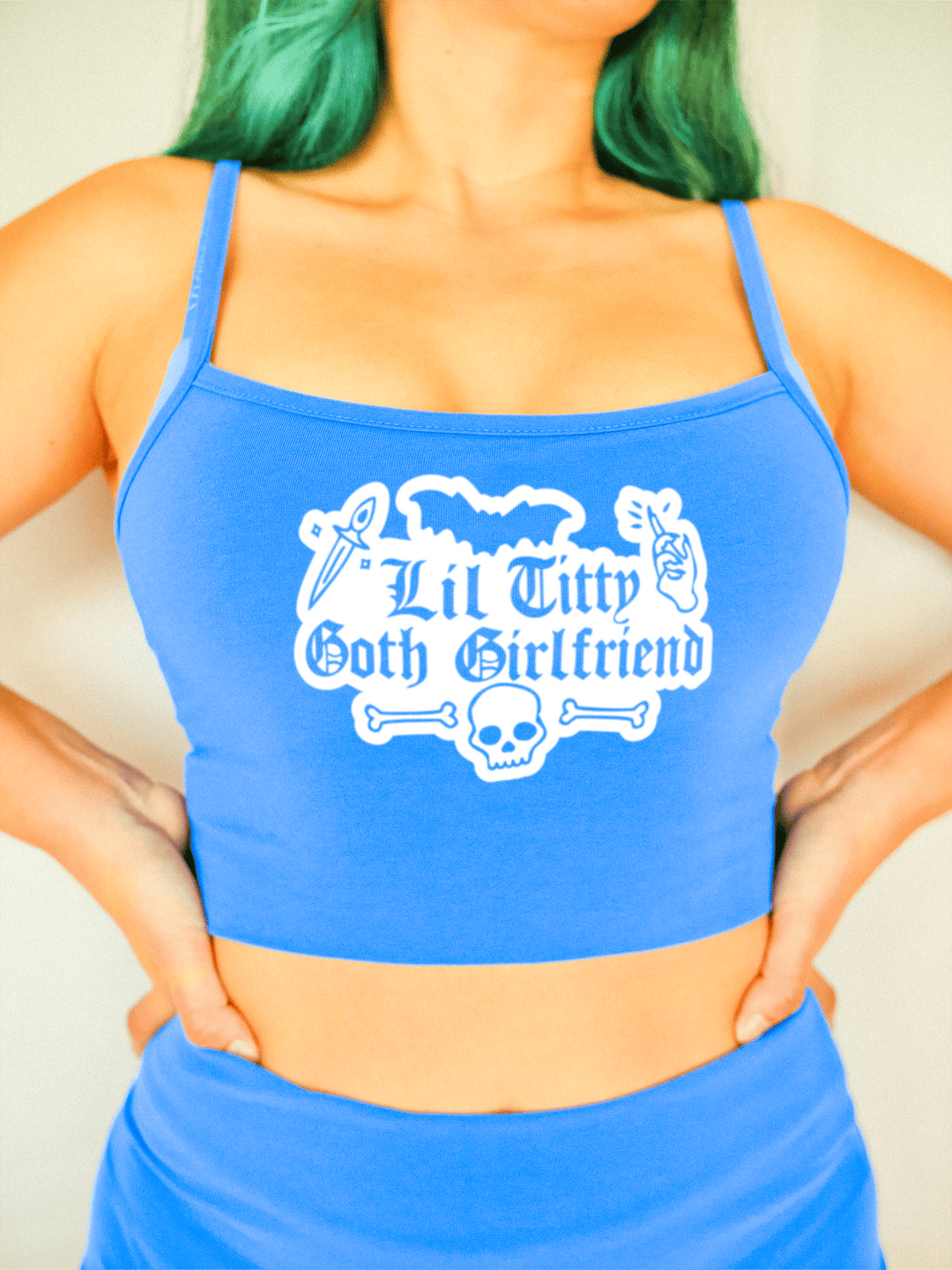 PixelThat Crop Top S / Blueberry Lil Titty Goth GF Crop Top