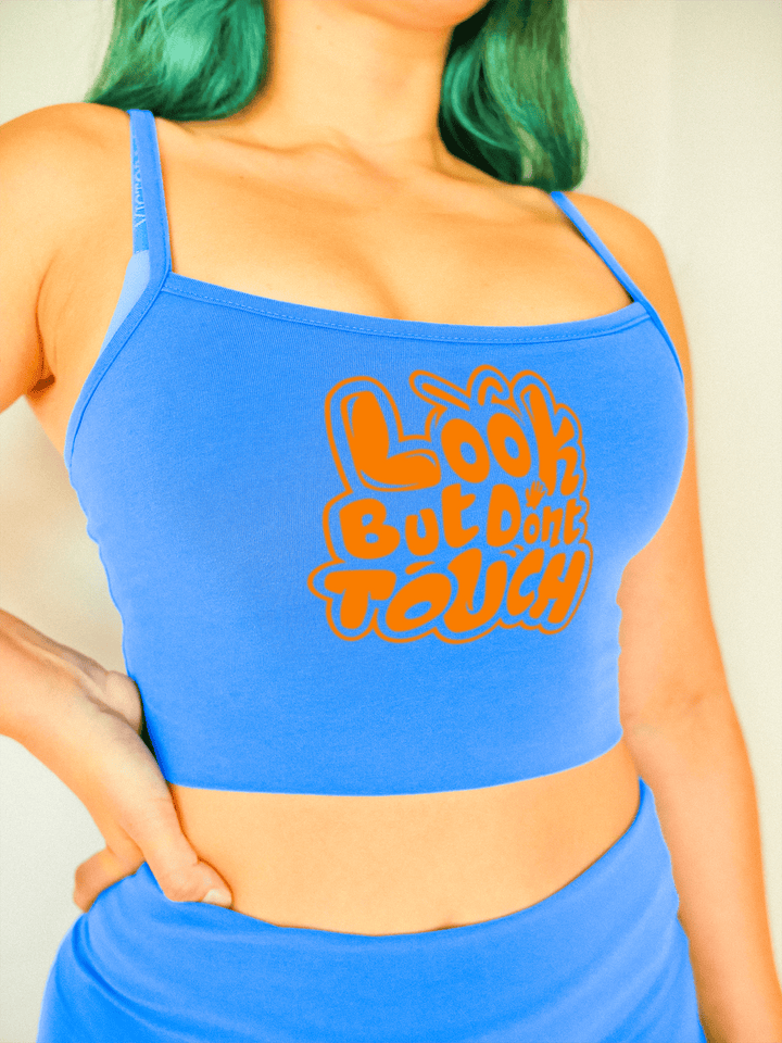 PixelThat Crop Top S / Blueberry Look But Don't Touch Crop Top
