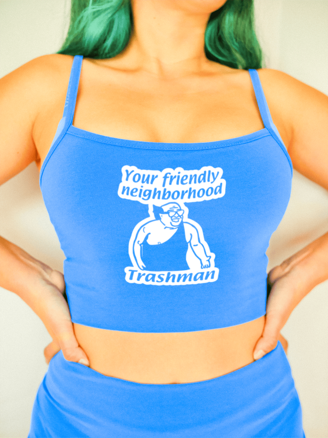 PixelThat Crop Top S / Blueberry Neighborhood Trashman Crop Top