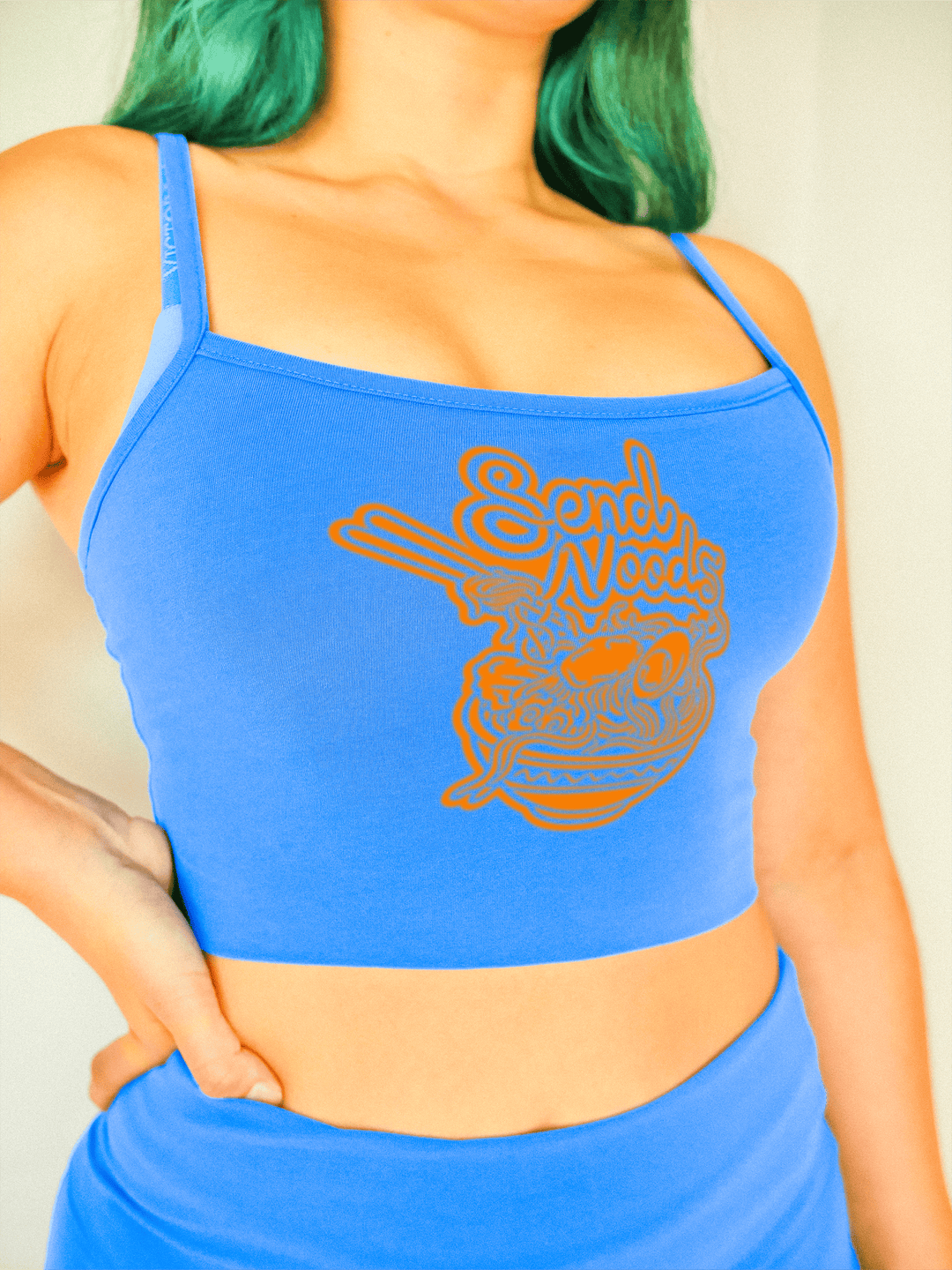 PixelThat Crop Top S / Blueberry Send Noods Crop Top