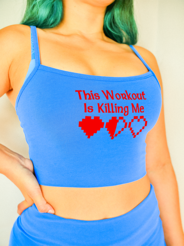 PixelThat Crop Top S / Blueberry This Workout Is Killing Me Crop Top