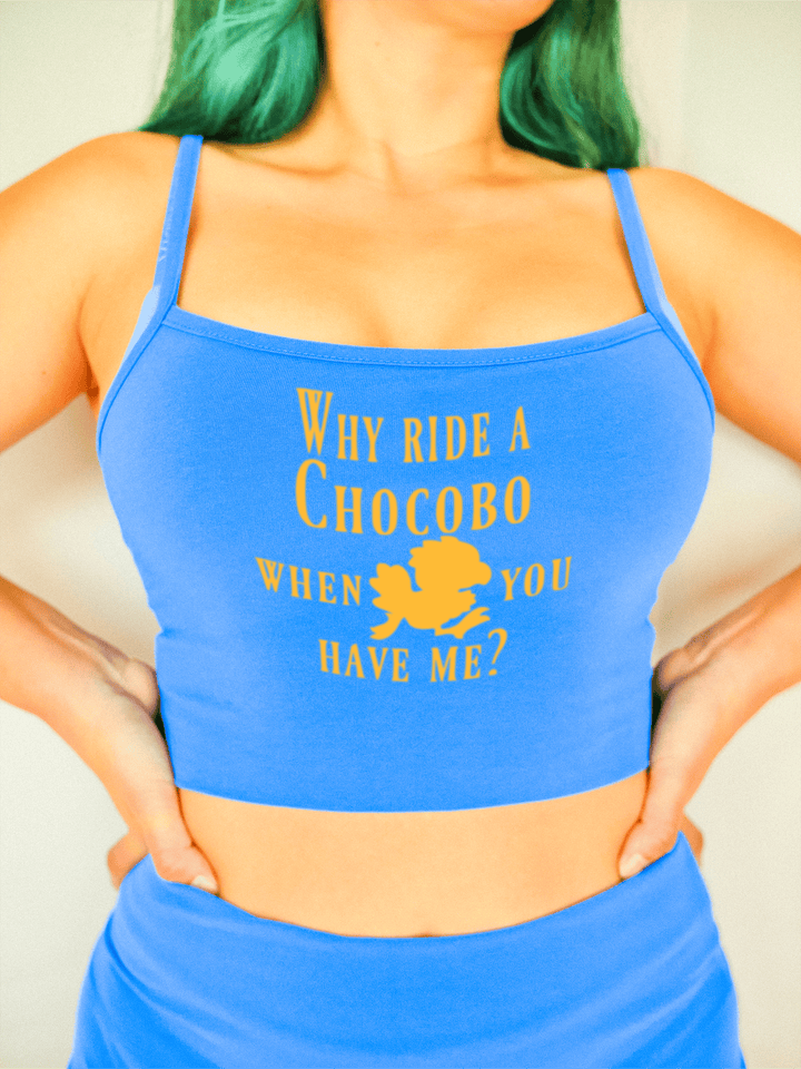PixelThat Crop Top S / Blueberry Why Ride A Chocobo Crop Top