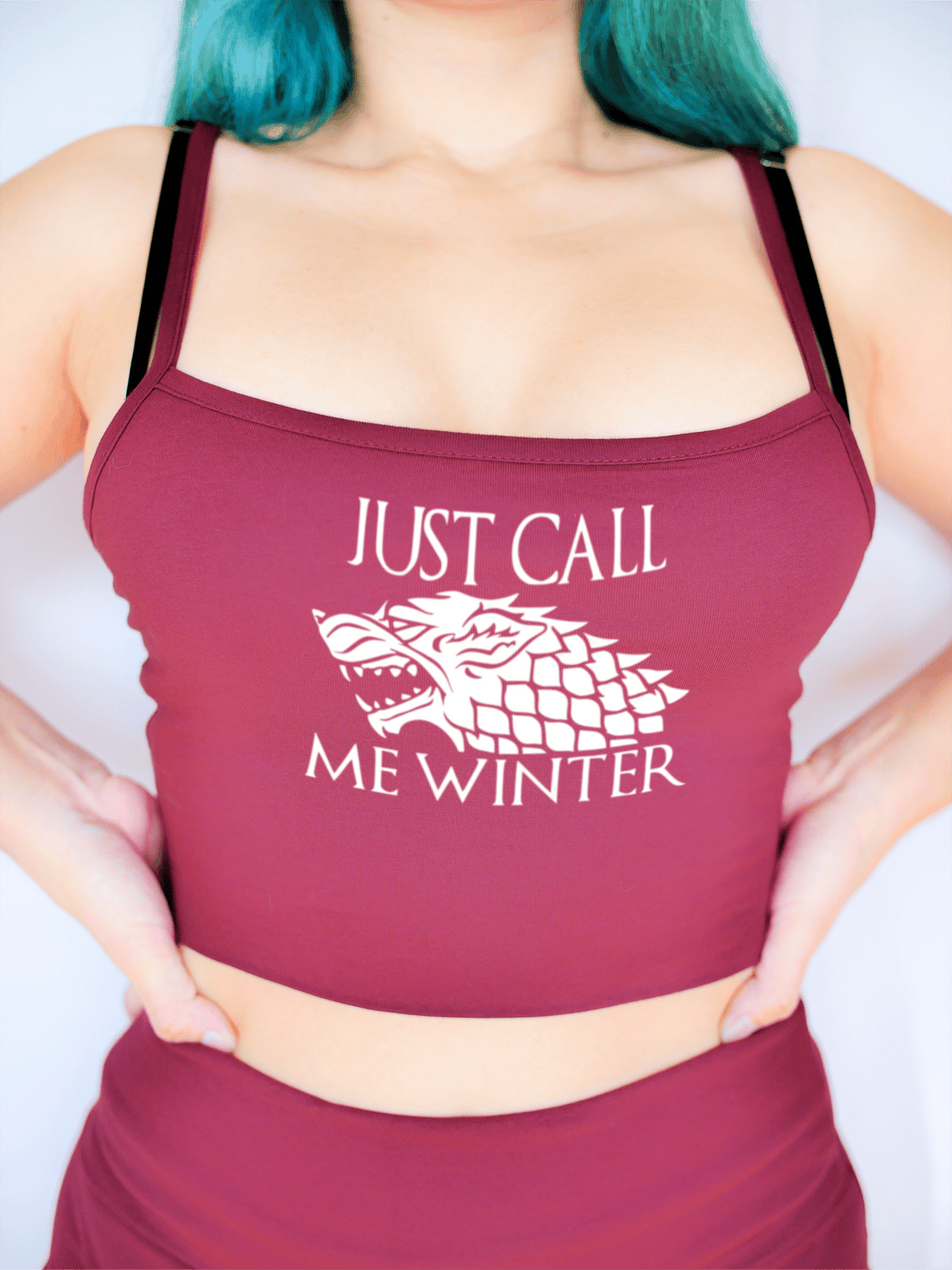 PixelThat Crop Top S / Burgundy Call Me Winter Crop Top
