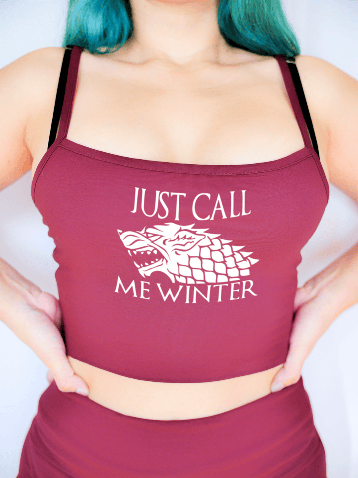 PixelThat Crop Top S / Burgundy Call Me Winter Crop Top