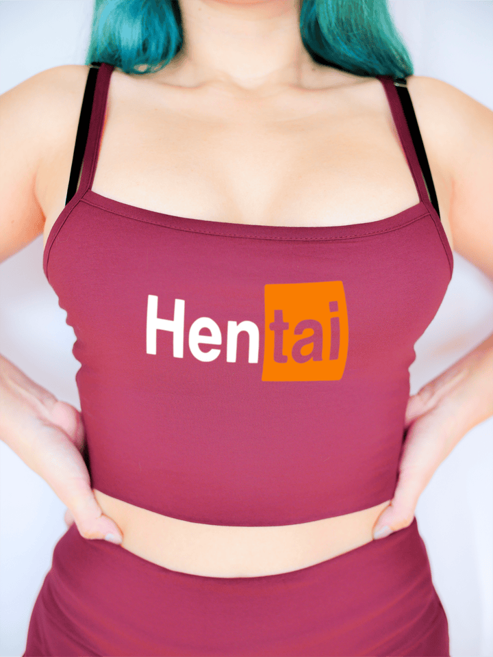 PixelThat Crop Top S / Burgundy Hentai Crop Top
