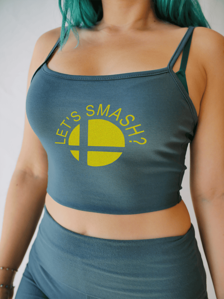 PixelThat Crop Top S / Dusk Teal Let's Smash Crop Top