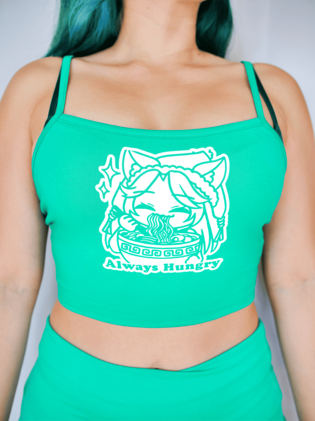 PixelThat Crop Top S / Emerald Always Hungry Crop Top