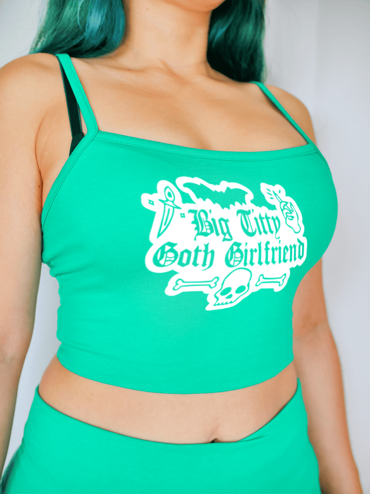 PixelThat Crop Top S / Emerald Big Titty Goth GF Crop Top