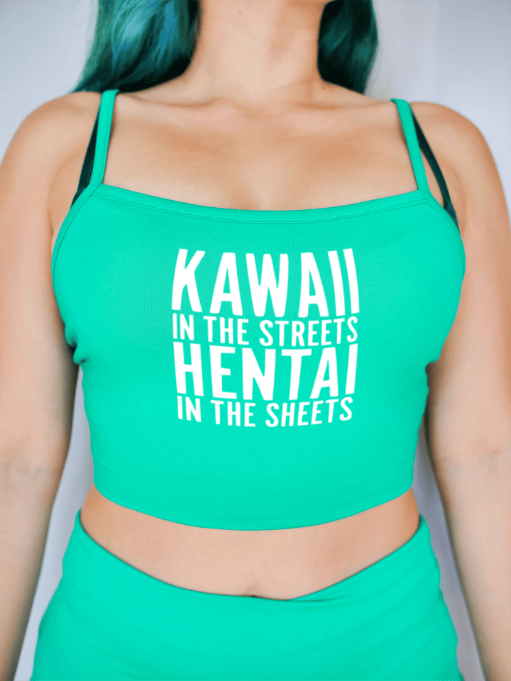PixelThat Crop Top S / Emerald Kawaii In The Streets Crop Top
