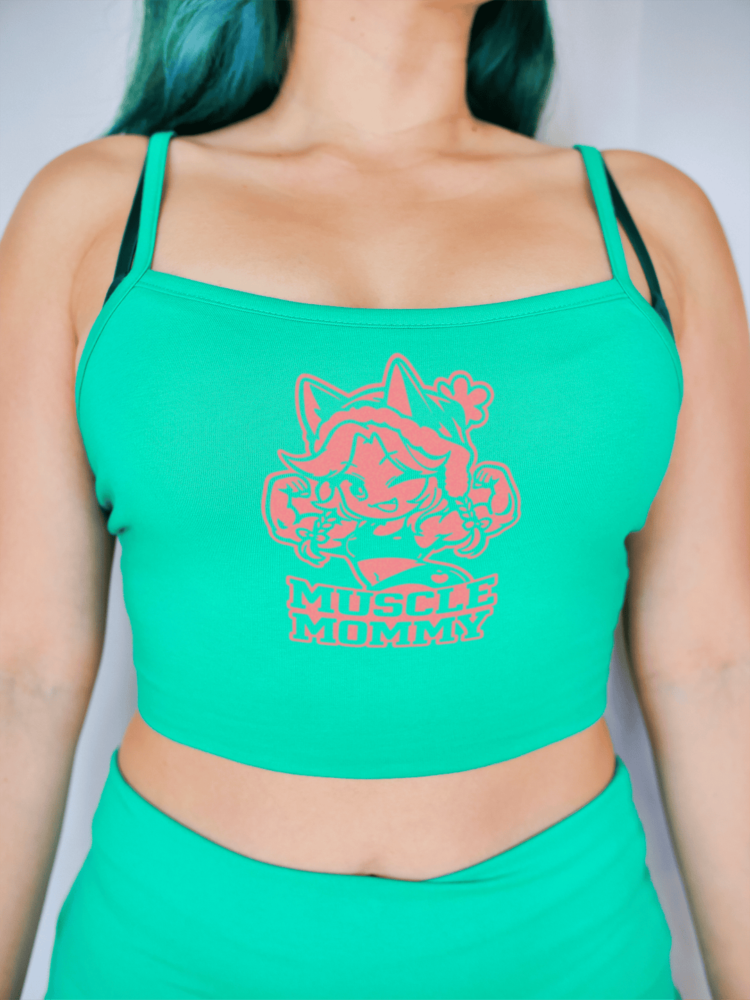 PixelThat Crop Top S / Emerald Muscle Mommy Crop Top