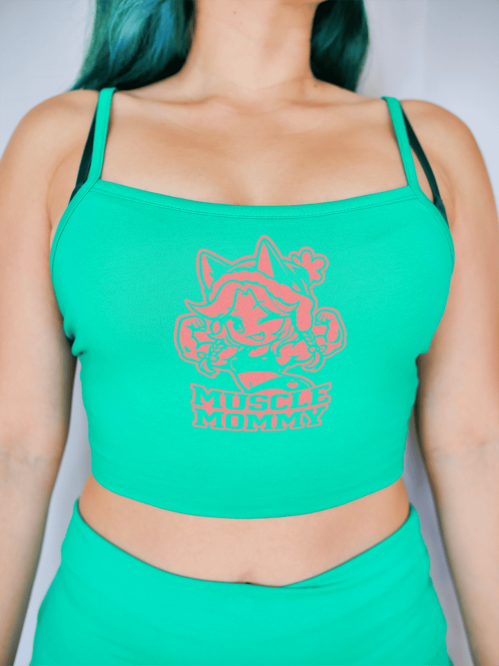 PixelThat Crop Top S / Emerald Muscle Mommy Crop Top