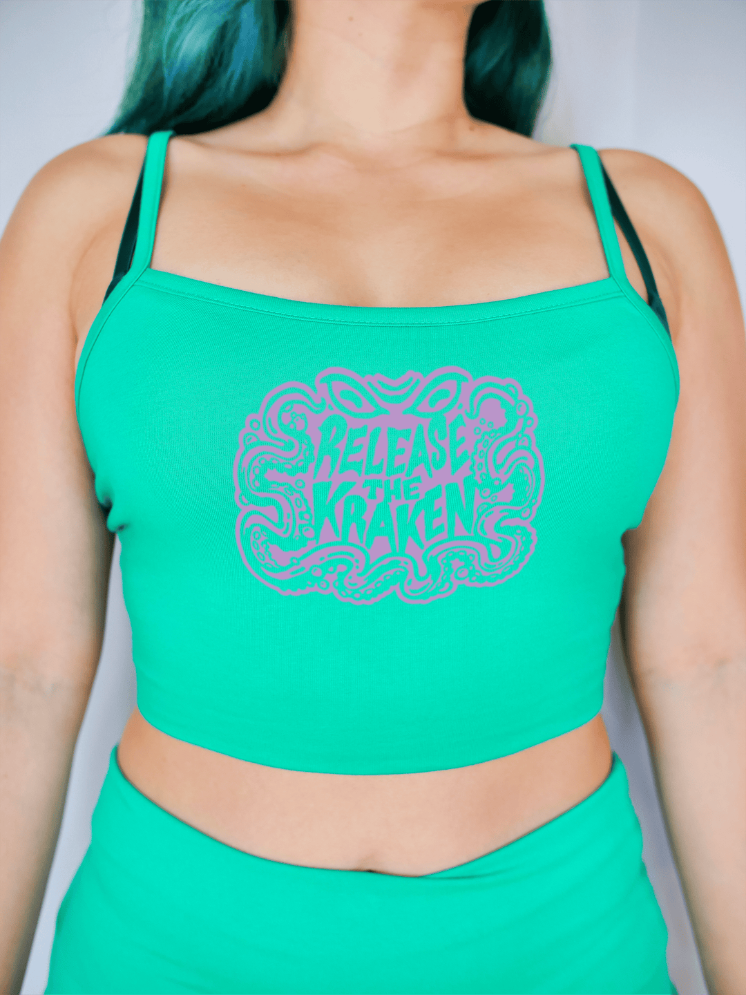 PixelThat Crop Top S / Emerald Release The Kraken Crop Top