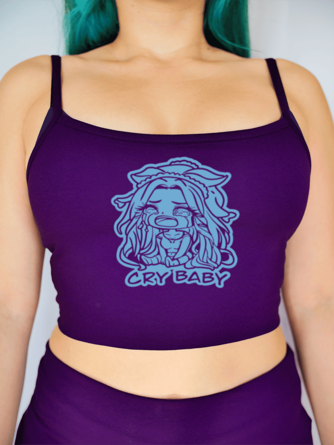 PixelThat Crop Top S / Ultra Violet Cry Baby Crop Top