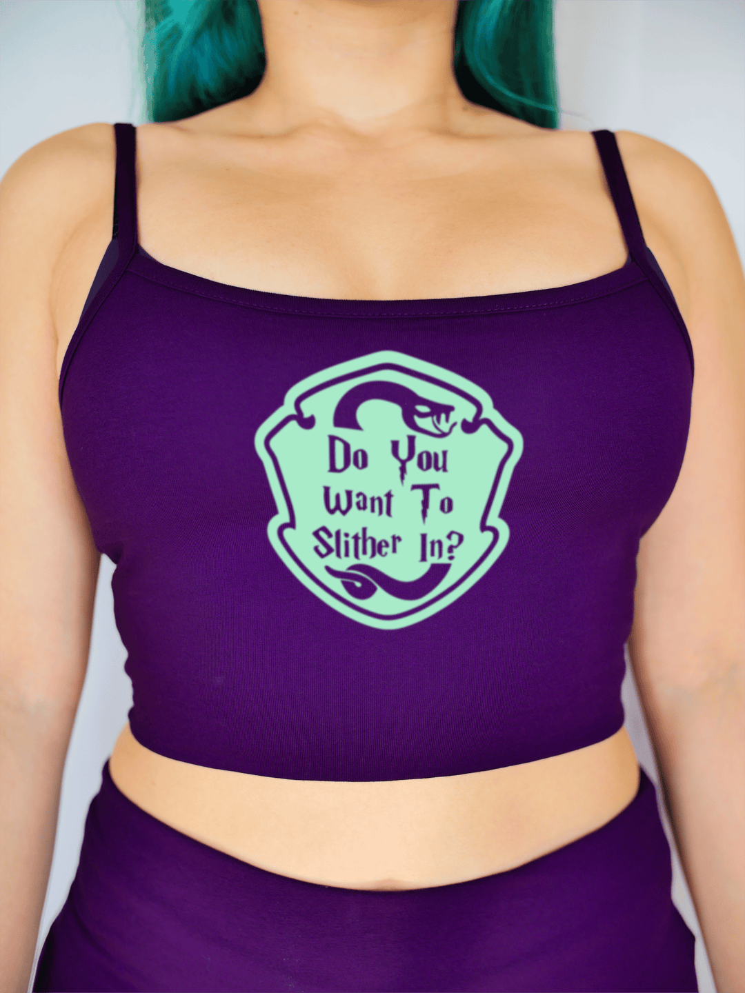 PixelThat Crop Top S / Ultra Violet Do You Want To Slither In? Crop Top