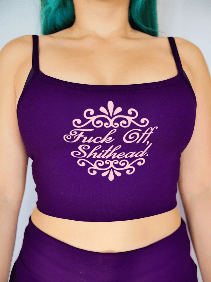 PixelThat Crop Top S / Ultra Violet F**k Off Crop Top