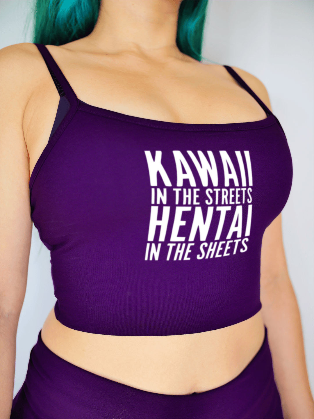PixelThat Crop Top S / Ultra Violet Kawaii In The Streets Crop Top