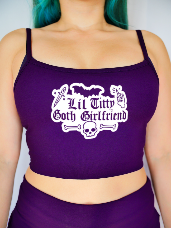 PixelThat Crop Top S / Ultra Violet Lil Titty Goth GF Crop Top
