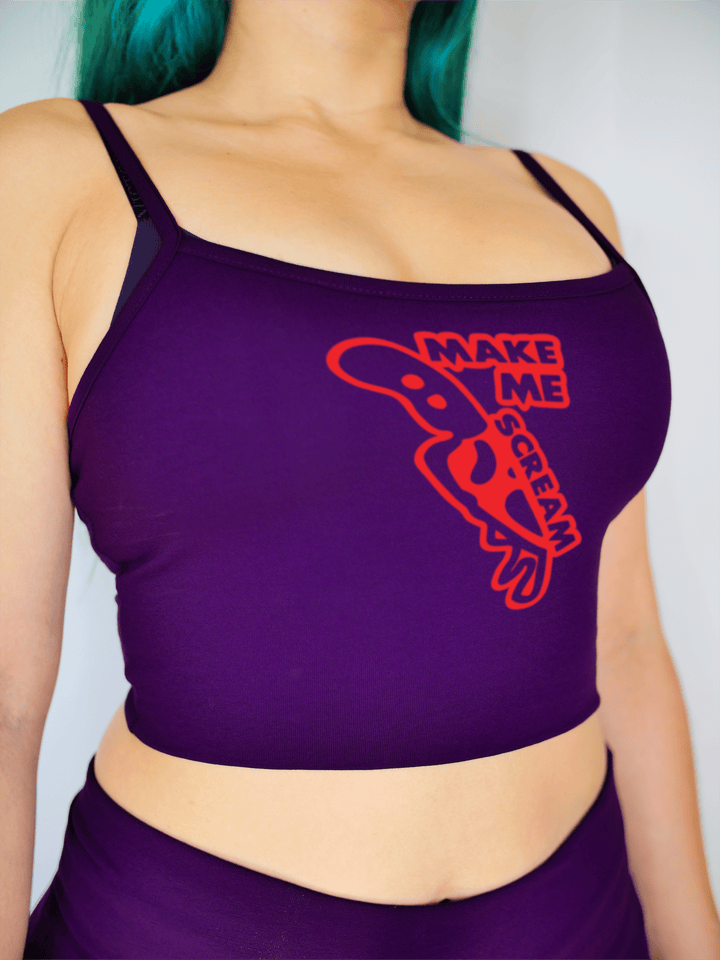 PixelThat Crop Top S / Ultra Violet Make Me Scream Crop Top