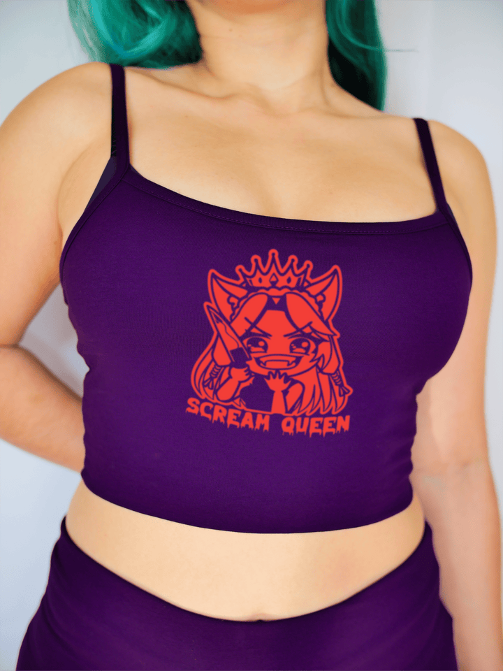 PixelThat Crop Top S / Ultra Violet Scream Queen Crop Top