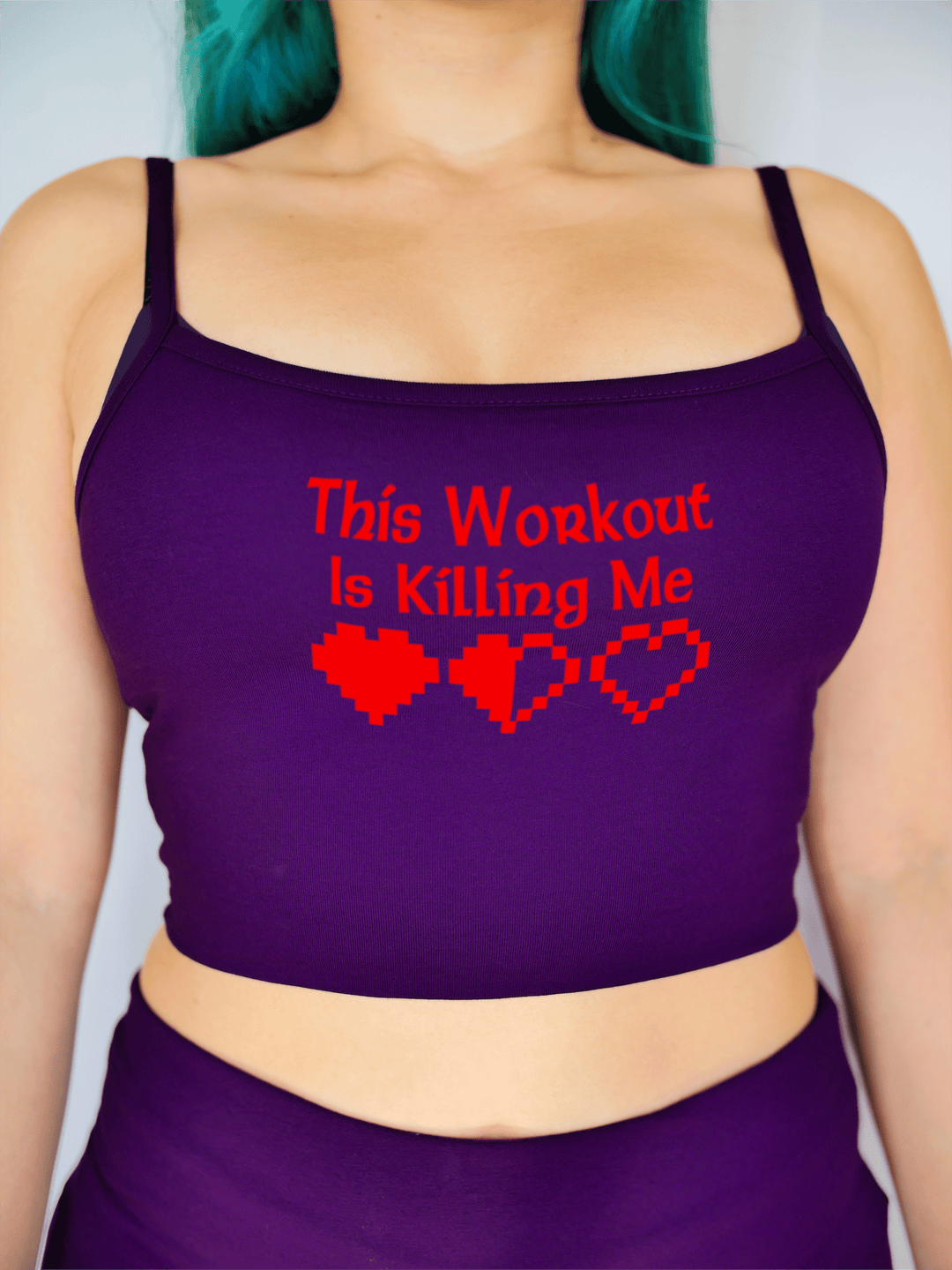 PixelThat Crop Top S / Ultra Violet This Workout Is Killing Me Crop Top