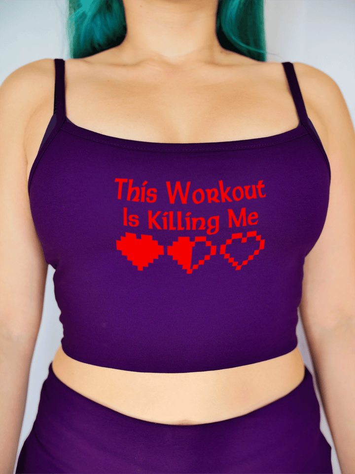 PixelThat Crop Top S / Ultra Violet This Workout Is Killing Me Crop Top