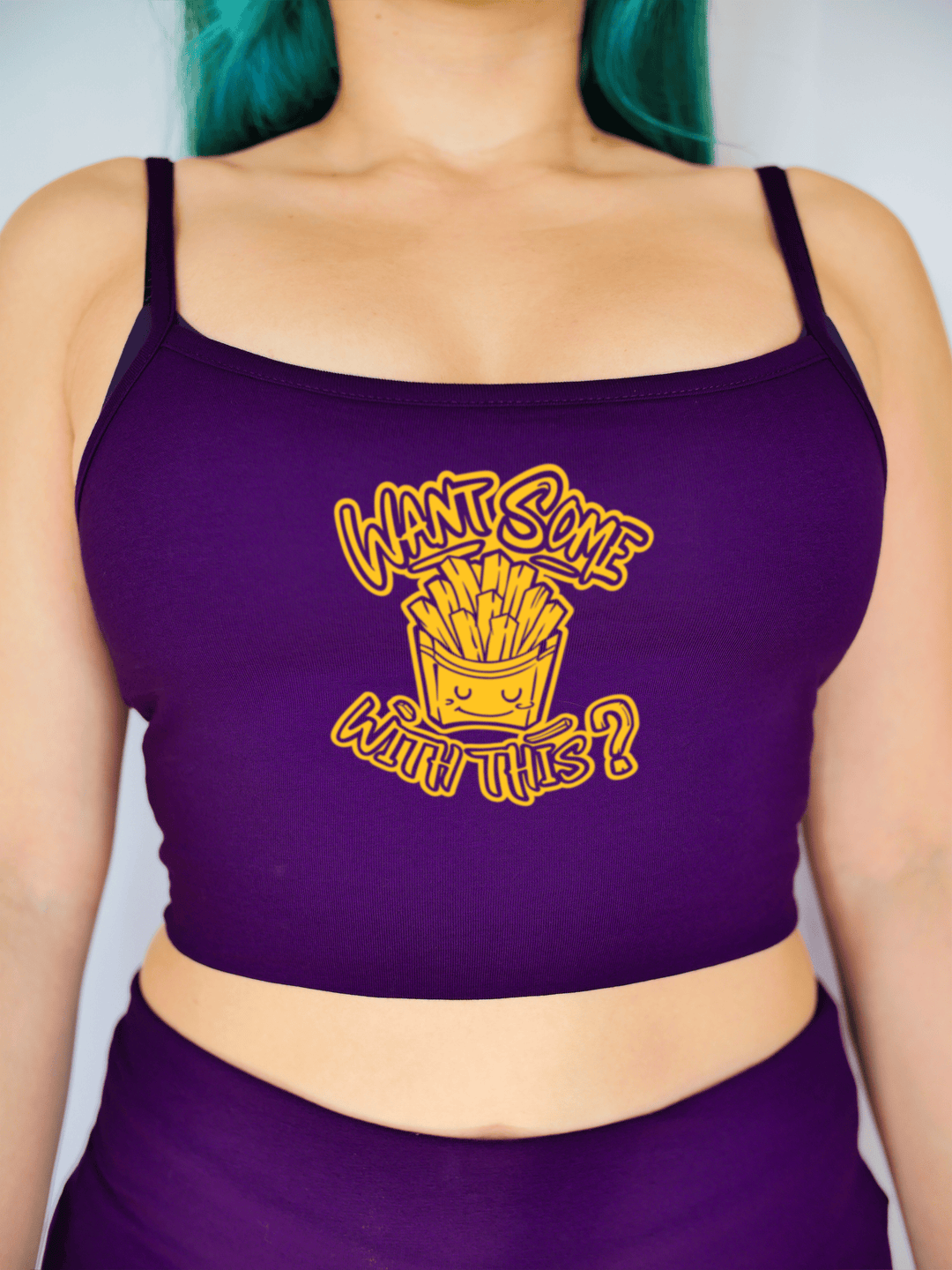 PixelThat Crop Top S / Ultra Violet Want Some Fries With This? Crop Top
