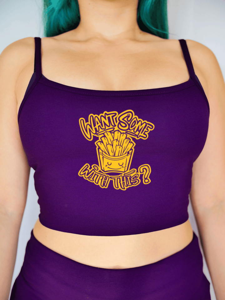 PixelThat Crop Top S / Ultra Violet Want Some Fries With This? Crop Top