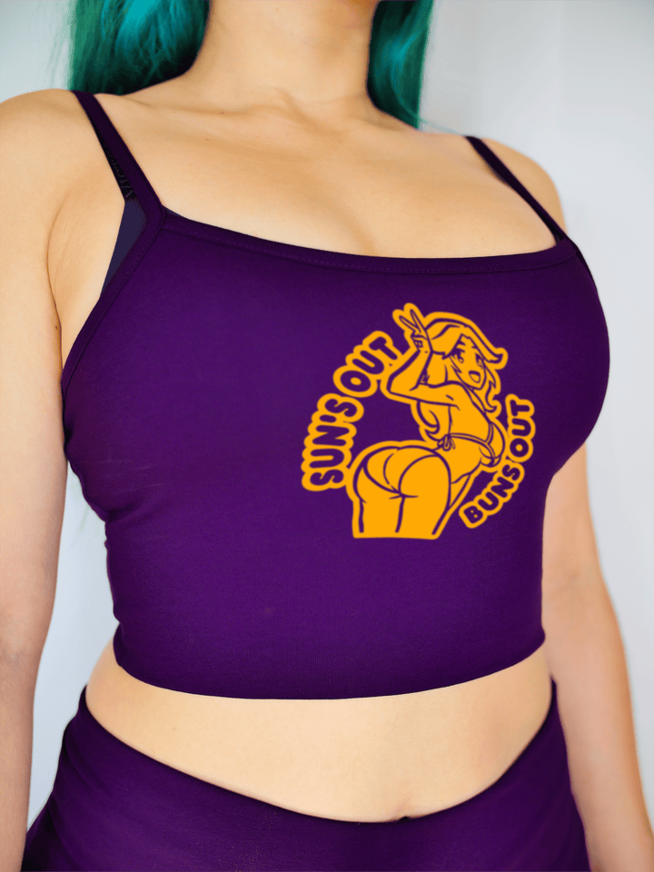 PixelThat Crop Top Suns Out Buns Out Crop Top