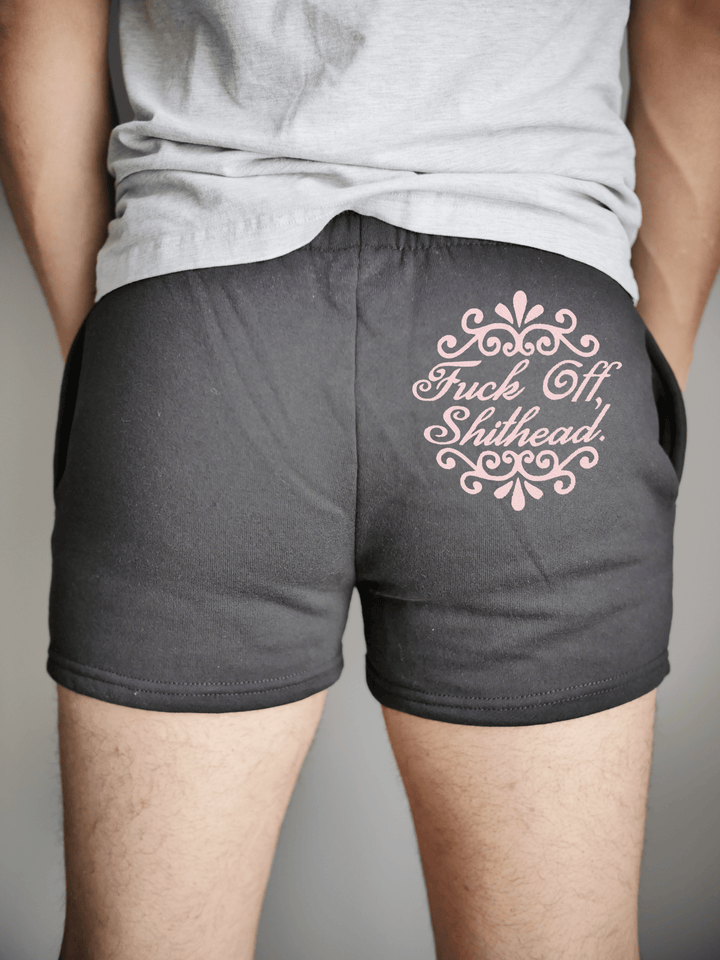 PixelThat Punderwear Shorts Black / S / Back F*ck Off Sh*thead Men's Gym Shorts