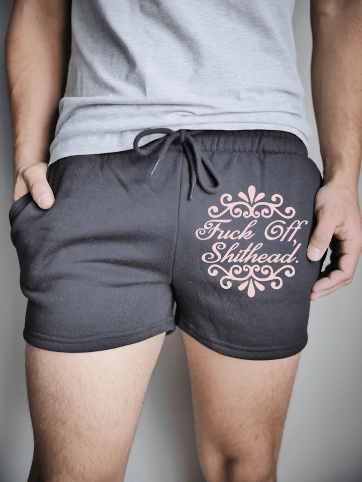 PixelThat Punderwear Shorts Black / S / Front F*ck Off Sh*thead Men's Gym Shorts