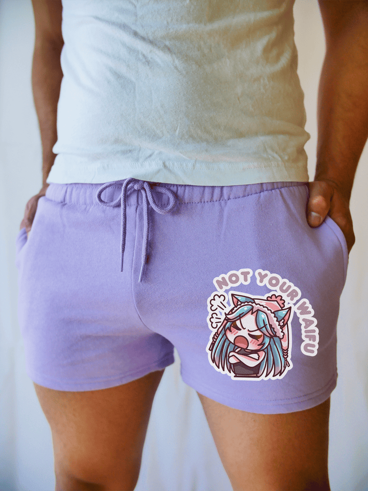 PixelThat Shorts Lavender / S / Front Not Your Waifu Pixel PJ SweatShorts