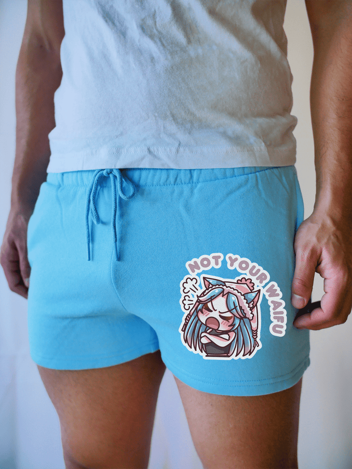 PixelThat Shorts Light Blue / S / Front Not Your Waifu Pixel PJ SweatShorts