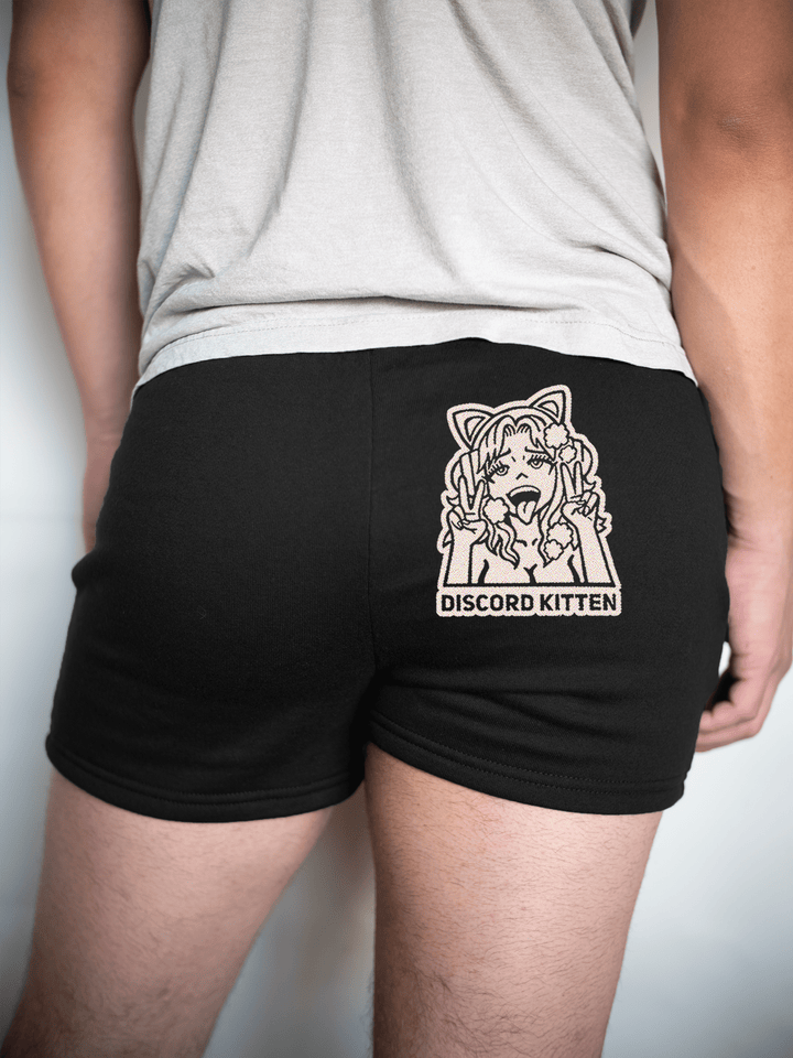 PixelThat Shorts S / Black / Back Discord Kitten Sweatshorts v2