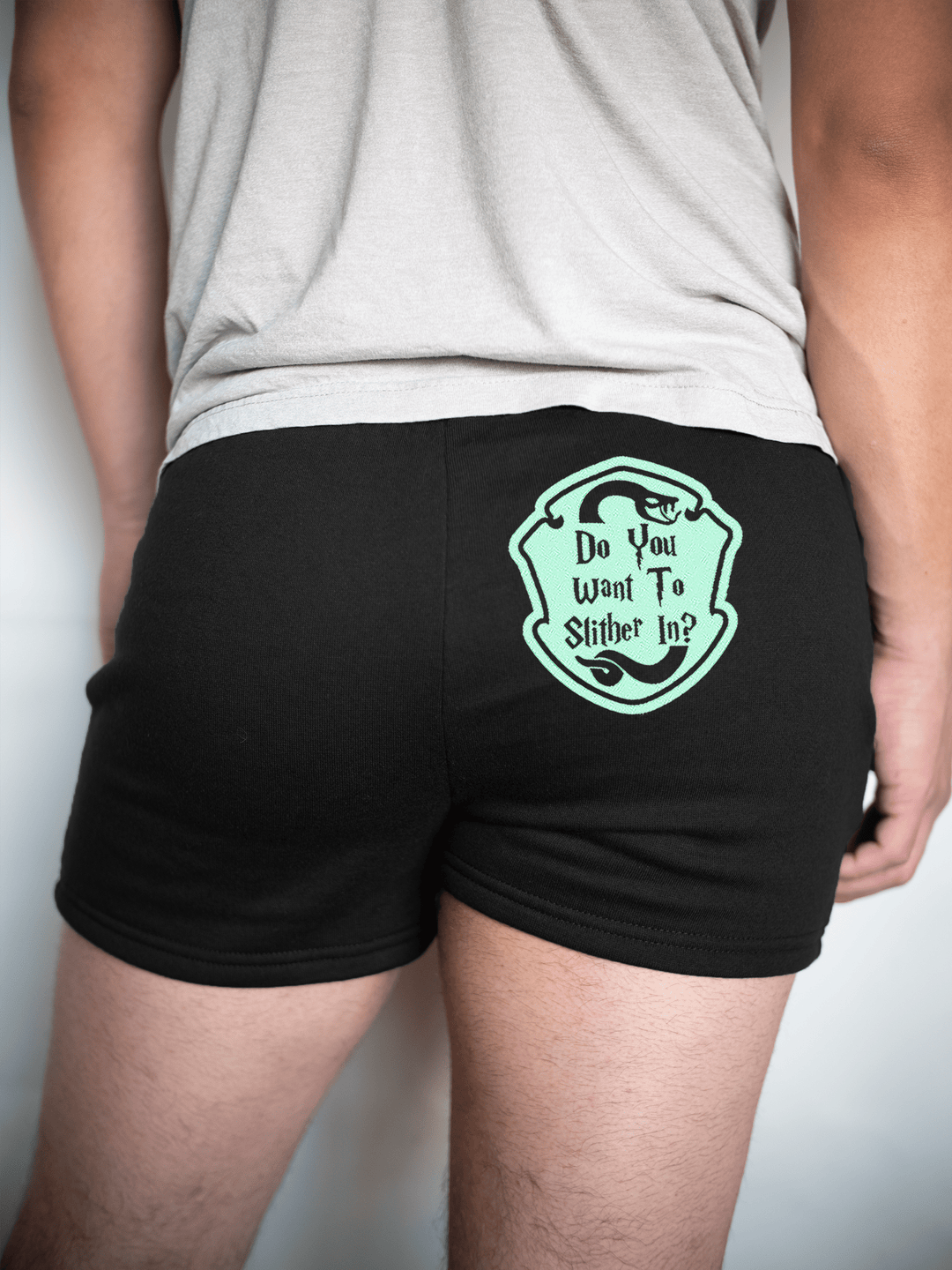 PixelThat Shorts S / Black / Back Do You Want To Slither In? v2